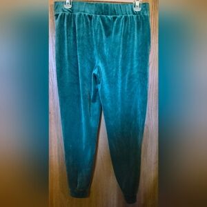 Green  Velour Sweat Lounge Pants   Size L  Joggers Time And Tru Pockets
